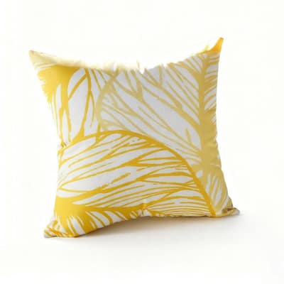 20 in. x 20 in. Yellow Tropical Polyester Outdoor Throw Pillow, Waterproof Square Decorative Pillow for Patio Furniture