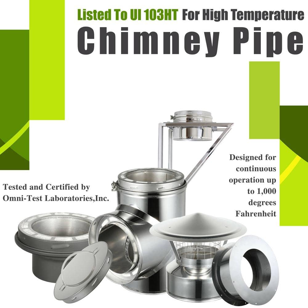Adjustable Stainless Steel 8" Wall Bracket for Chimney Pipe