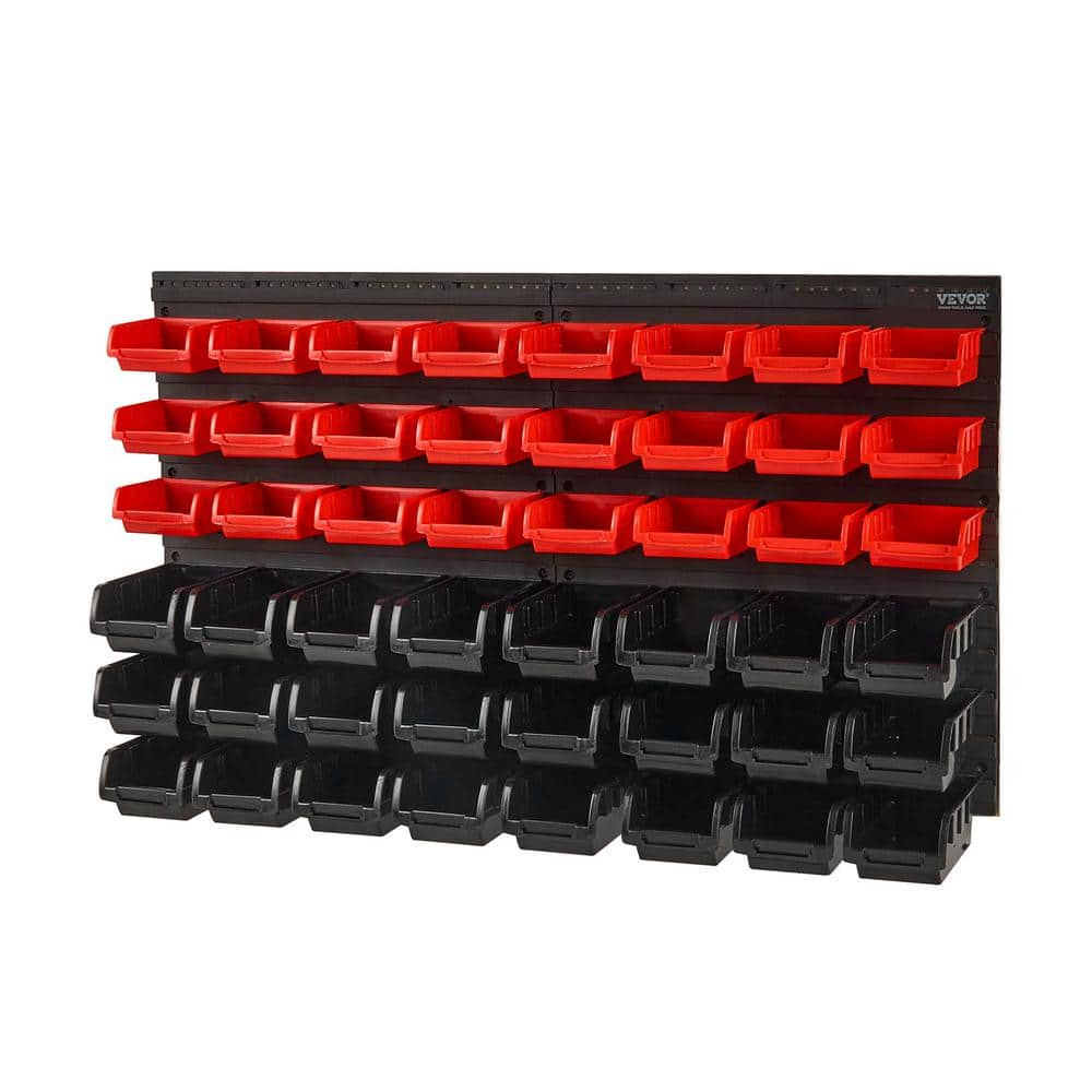 VEVOR 48-Bin Wall Mounted Storage Bins Parts Rack Organizer Garage Shop ...