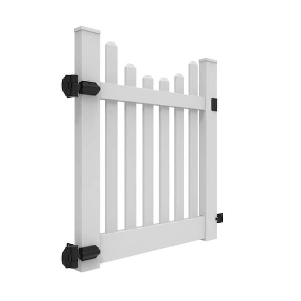 Kettle Scallop 4 ft. W x 4 ft. H White Vinyl Un-Assembled Fence Gate