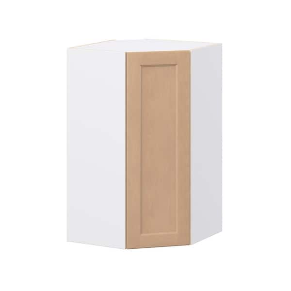 Lakewood 24 in. W x 14 in. D x 40 in. H Shaker Assembled Wall Diagonal Corner Kitchen Cabinet in Sugar Cookie