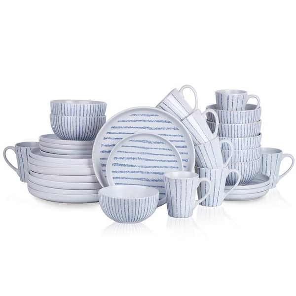 STONE LAIN Nova 32-Piece Dinnerware Set Stoneware, Service for 8, Blue