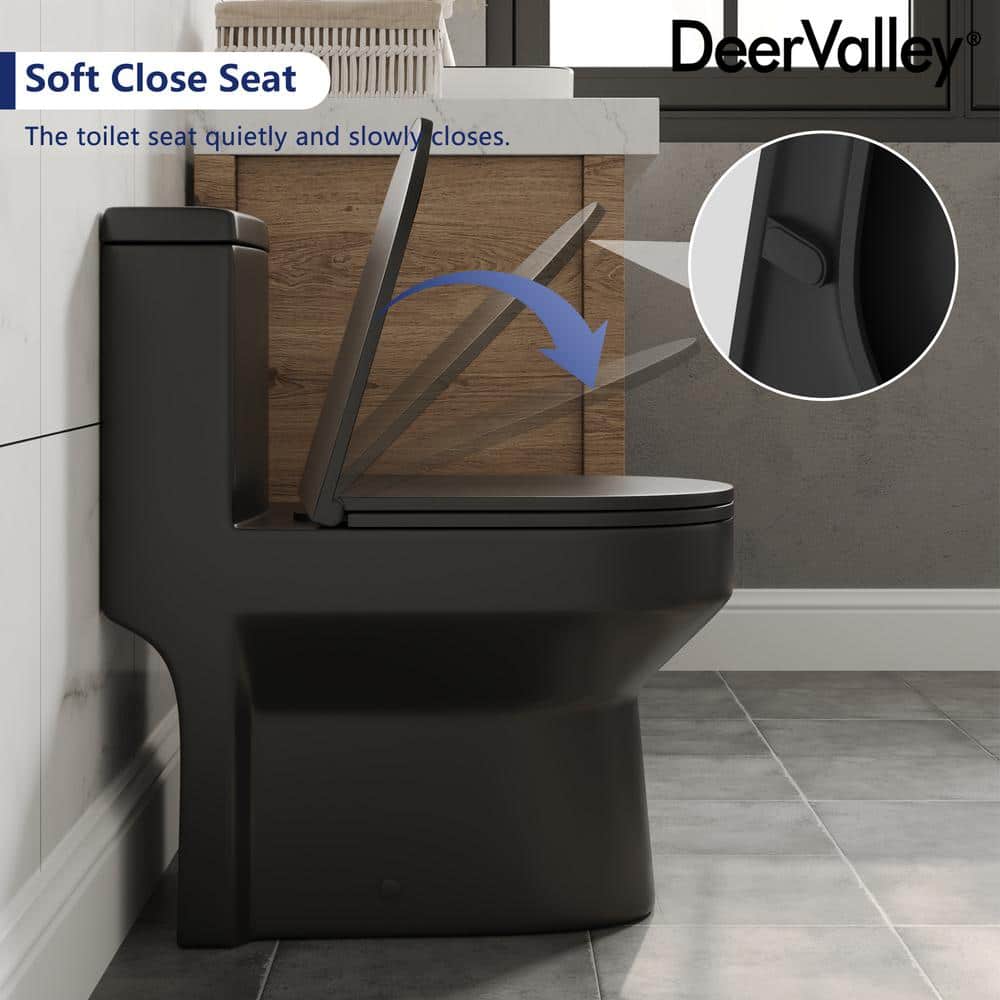 Matte Black Elongated Dual Flush High Efficiency Toilet