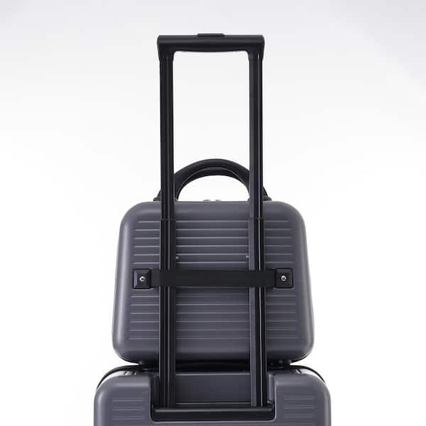 22 in. Gray Front Open Luggage Light Weight Suitcase with Front Pocket and USB Port 1 Portable Carrying Case