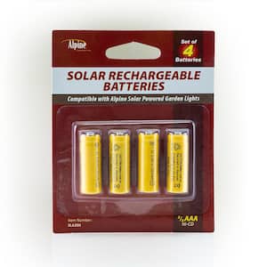 2/3 AAA Ni-CD Replacement Solar Rechargeable Batteries for Solar Powered Garden Lights, Set of 4