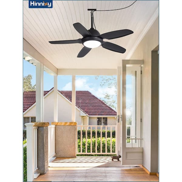 42 in. Outdoor Black Waterproof Ceiling Fan with lights and Remote Control, 3CCT, 6-Speeds, Plug in Ceiling Fans