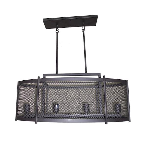 Illumine 4-Light Ebony Bronze Chandelier with Bronze Steel Shade