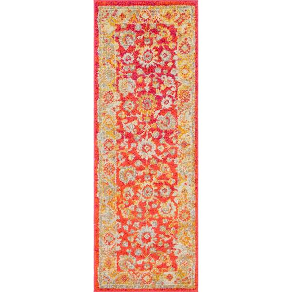 Unique Loom Penrose Krystle Rust Red 2 ft. 2 in. x 6 ft. Runner Rug 3143492