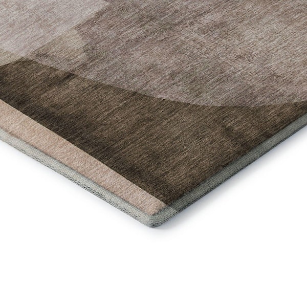 Mayfield Premium Machine Washable Abstract AMF2058 Taupe 9 ft. x 12 ft. Area Rug