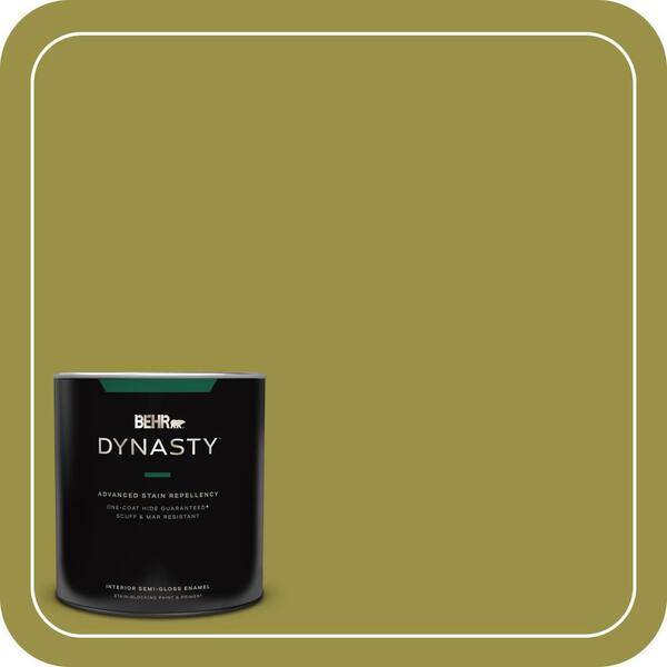 BEHR DYNASTY 1 qt. Home Decorators Collection #HDC-FL13-8 Tangy Dill Semi-Gloss Enamel Interior Stain-Blocking Paint & Primer