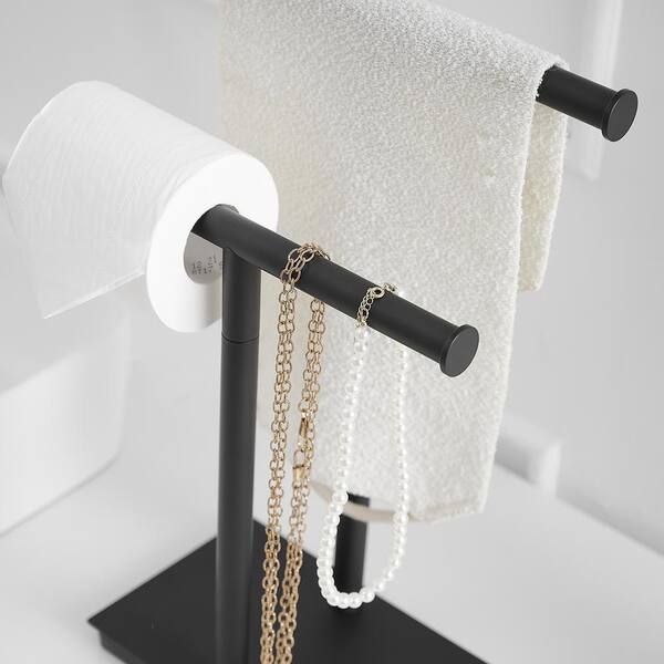 Unique Bargains Plastic Kitchen Bathrooms Self Adhesive Towel Bar Towel 1  Pc Black And White 18 X 2.5 X 1.8 : Target