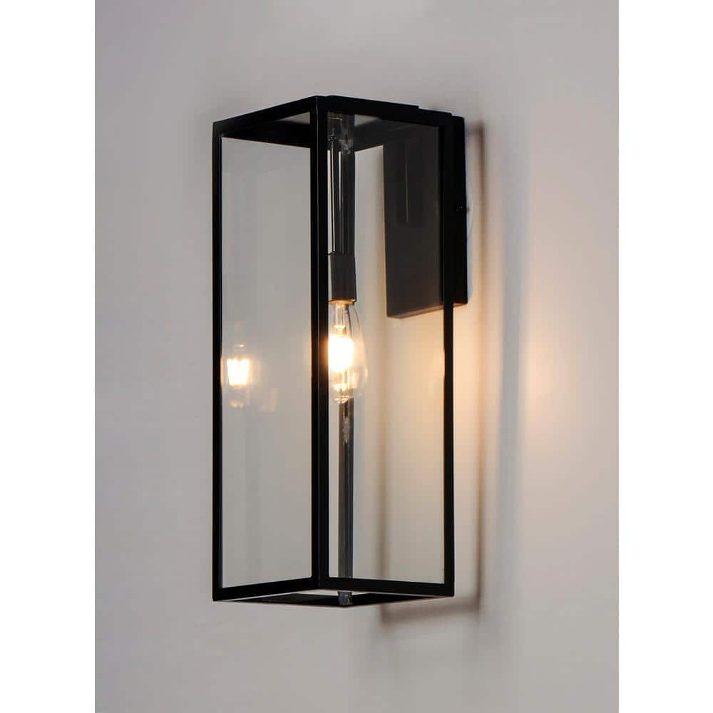 Dark Bronze Dimmable Outdoor Wall Sconce with Clear Glass