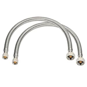 1/2 in. FIP x 3/8 in. OD COMP x 16 in. Braided Stainless Steel Faucet Supply Line (2-Pack)
