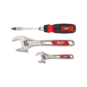 27-in-1 Ratcheting Multi-Bit Screwdriver and 2 Pc. 6'' & 10'' Adjustable Wrench Set