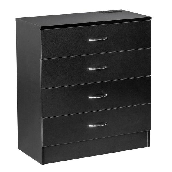 Karl home Black 4 Drawer 25. 98 in. Wide Chest of Drawers