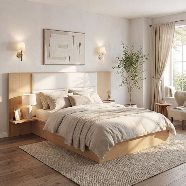 CHRISTOPHER KNIGHT HOME Clayton Beige plus Natural Wood Frame Queen ...