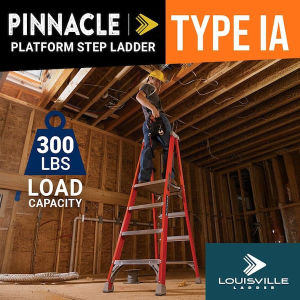 4 ft. Fiberglass Pinnacle Platform Ladder, (10.4 ft. Reach) 300 lbs. Load Capacity Type IA Duty Rating