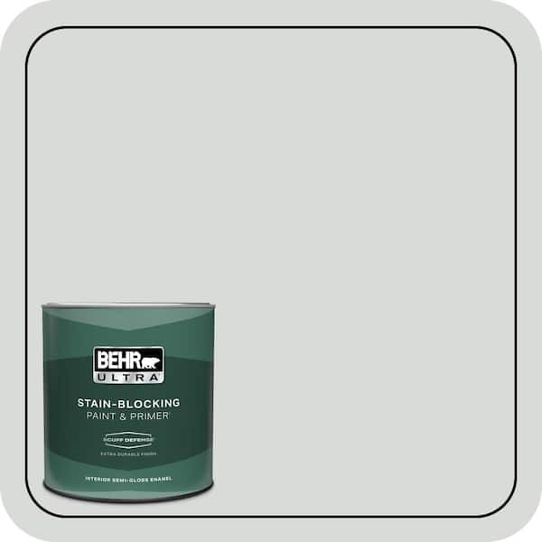 BEHR ULTRA 1 qt. #N460-1 Evening White Extra Durable Semi-Gloss Enamel Interior Paint & Primer