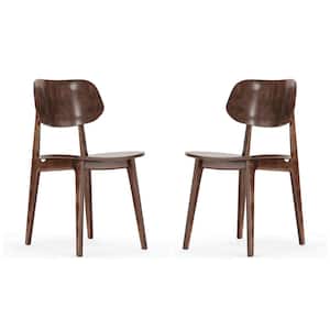 Verona Set of 2 Commercial Grade Solid Wood Dining Chairs with Curved Oval Backrests in Antique Copper
