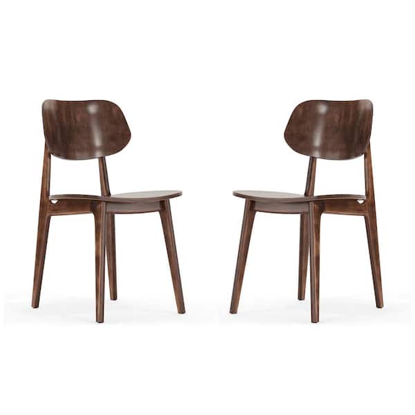 Carnegy Avenue Verona Set of 2 Commercial Grade Solid Wood Dining Chairs with Curved Oval Backrests in Antique Copper