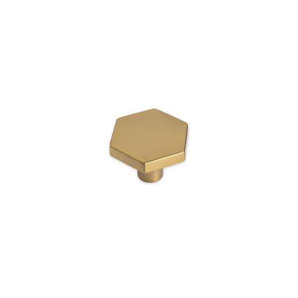 Wescott 1-1/16 in. (27mm) Brushed Gold Geometric Cabinet Knob