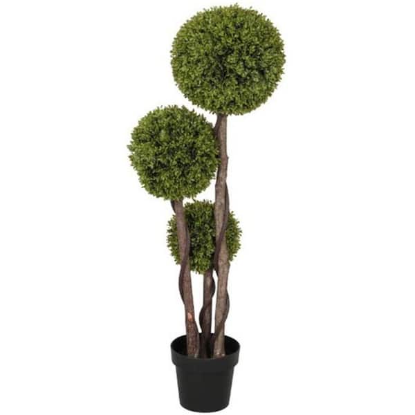 Beautiful Light Green 3.7 ft. Plastic Artificial Boxwood Tree in ...