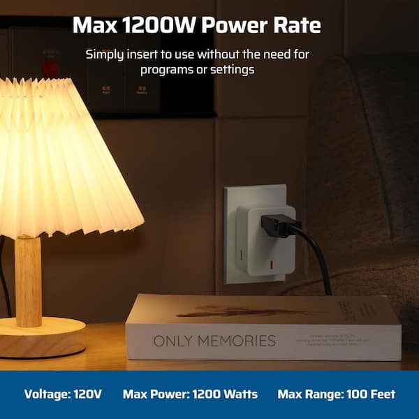 Indoor Wireless Remote Control Outlet, Remote Light Switch Kit, Wireless On Off Power Switch, 100 ft. RF Range