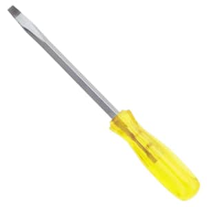 6 in. Long Square Shank Flat Tip Amber Handle Screwdriver