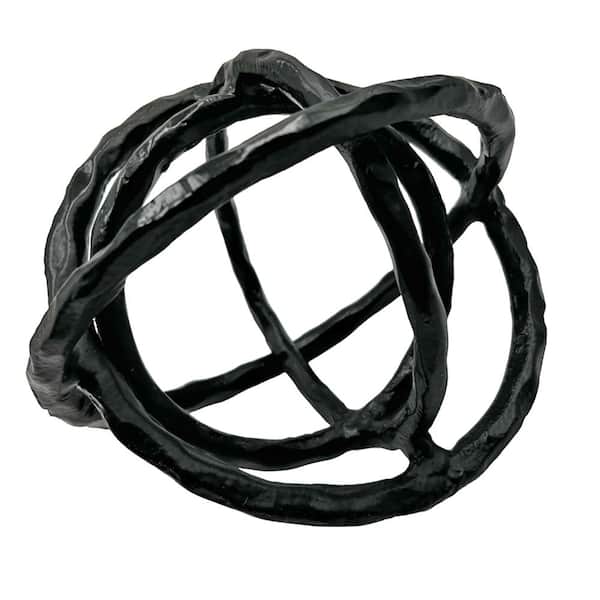 castellousa Black 6 in. x 6 in. Aluminum Decorative Orbit Metal Sculpture