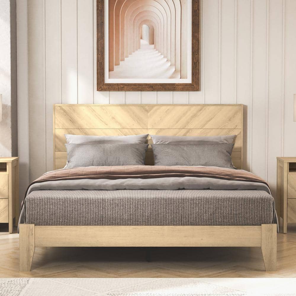 GALANO Weiss Oslo Oak Gray Wood Frame Queen Platform Bed With Headboard  SH-OOPU11170US - The Home Depot