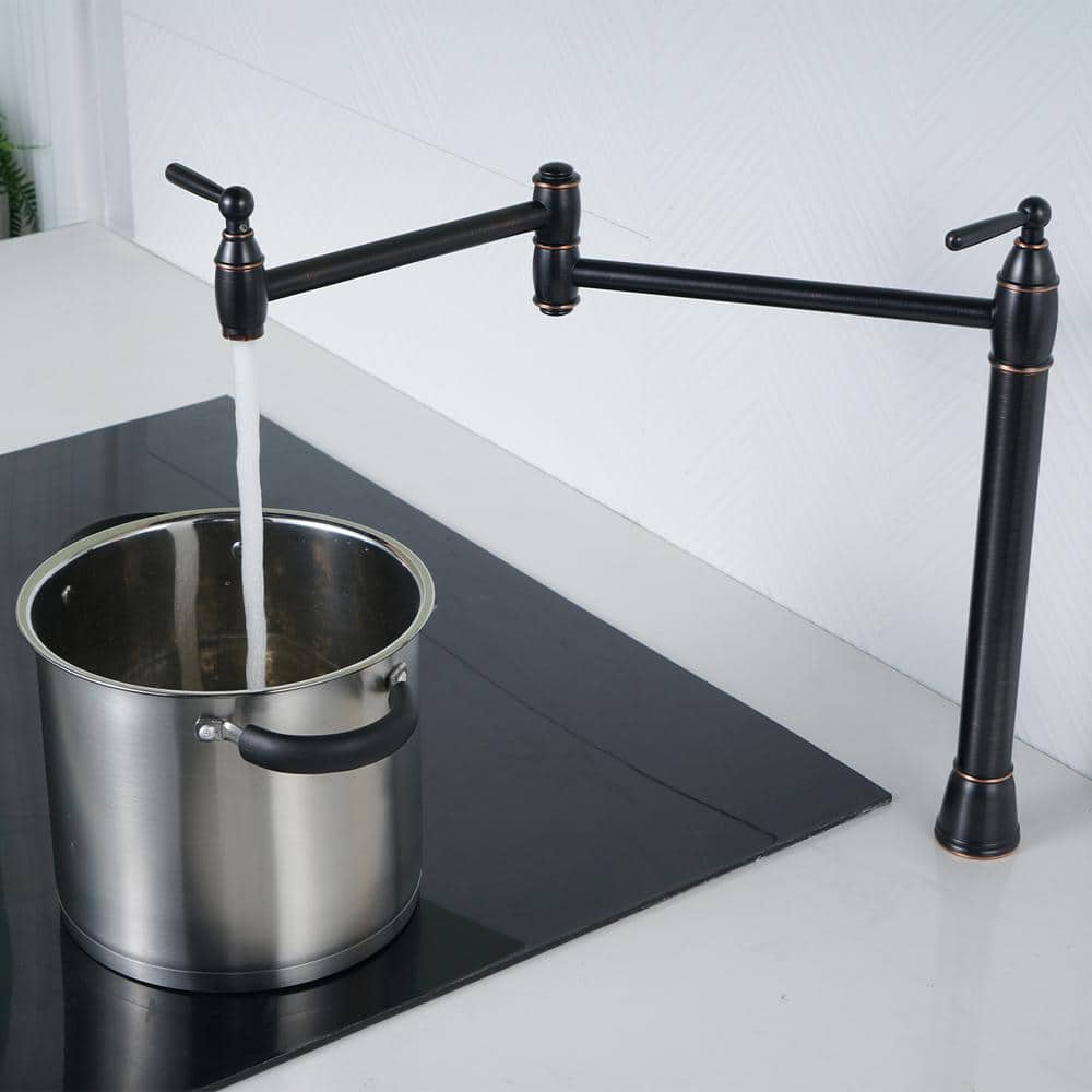 Oil Rubbed Bronze Double Handle Pot Filler Faucet
