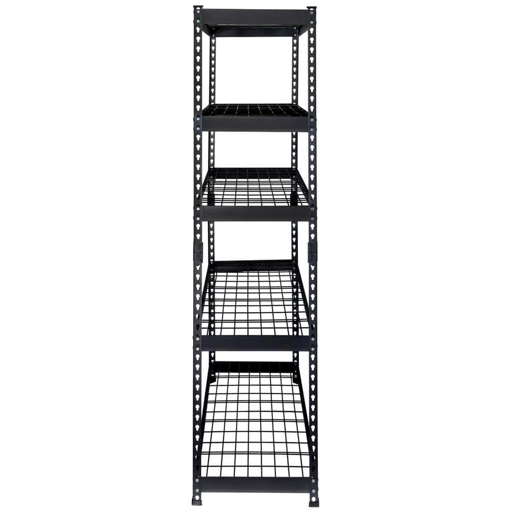 Black Powder Coated 5-Tier Metal Wire Shelving Unit