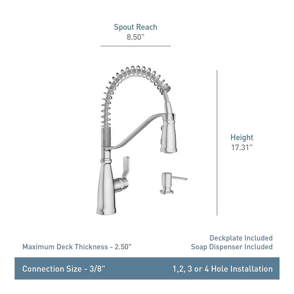 Bronzed Gold High Arc Pull-Down Kitchen Faucet with Soap Dispenser