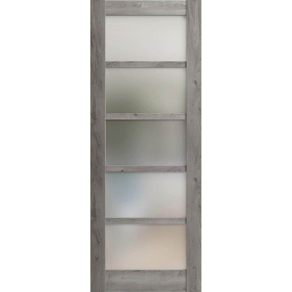 30 in. x 84 in. Solid MDF Frosted Glass Nebraska Grey Interior Door Slab price history on PriceWatchPro