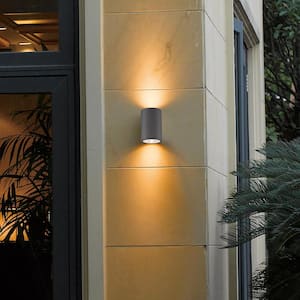 Glen Collection 2-Light Graphite Grey Outdoor Wall Lantern Sconce