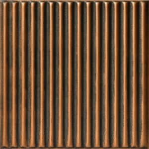 Corrugated Antique Bronze 1.6 ft. x 1.6 ft. Decorative Foam Glue Up Ceiling Tile (21.6 sq. ft./case)