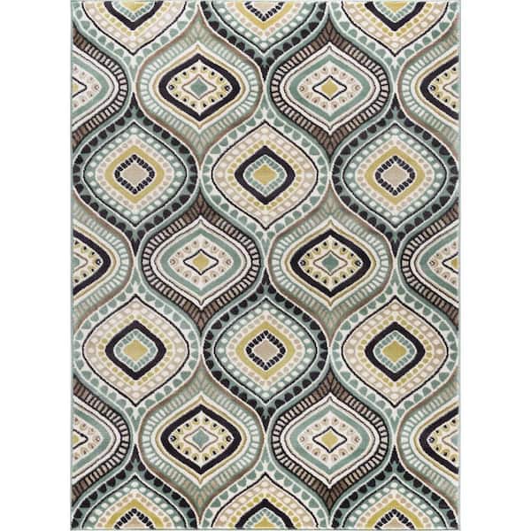 Tayse Rugs Capri Abstract Multi-Color 5 ft. x 8 ft. Indoor Area Rug