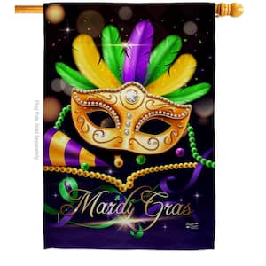 28 in. x 40 in. Mardi Gras Party Spring House Flag Double-Sided Decorative Vertical Flags