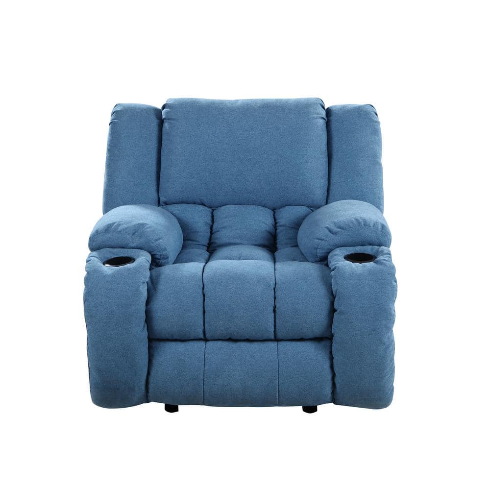 blue microfiber recliner