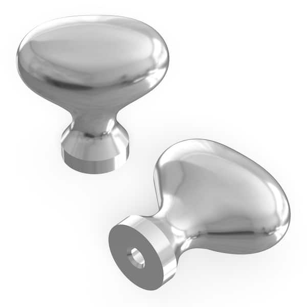 HICKORY HARDWARE Williamsburg 1-1/4 in. x 13/16 in. Chrome Cabinet Knob (10-Pack)