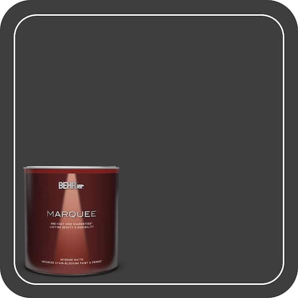 BEHR MARQUEE 1 qt. #N520-7 Carbon One-Coat Hide Matte Interior Paint & Primer
