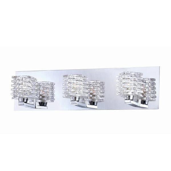 Unbranded Lenza Collection 3-Light Chrome Bath Bar