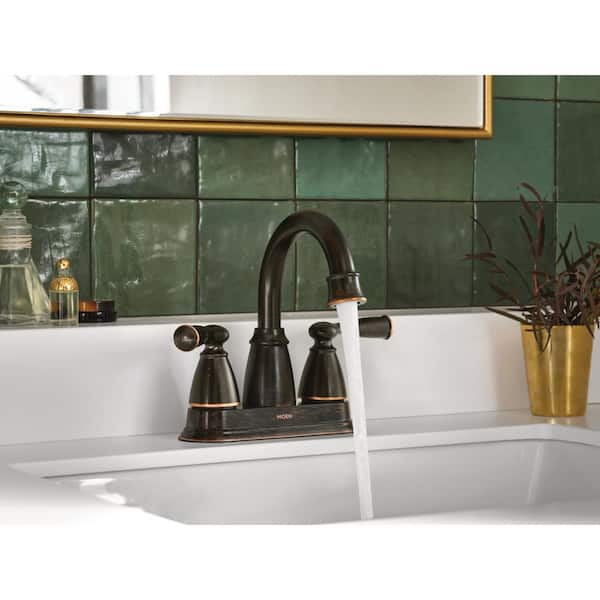 Banbury 4 in. Centerset Double Handle Bathroom Faucet in Mediterranean Bronze (2-pack)