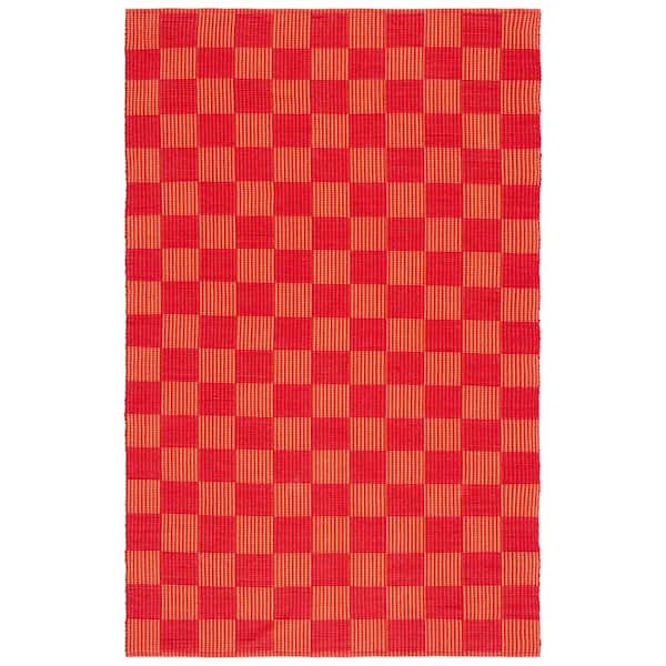 Striped Kilim 4 ft. x 6 ft. Red/Rust Geometric Area Rug
