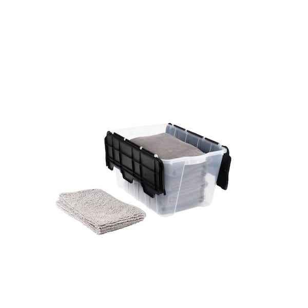 HDX Clear 12 Gal. Flip Top Storage Tote 211512 - The Home Depot