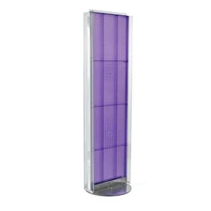 60 in. H x 16 in. W Pegboard Floor Display in Purple with C-Channel Sides on a Revolving Base