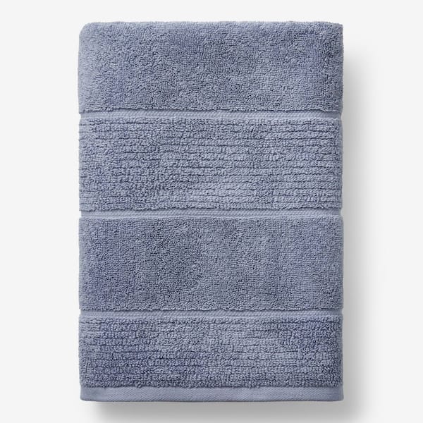 The Company Store Company Cotton Blue Mist Textured Stripe Bath Sheet