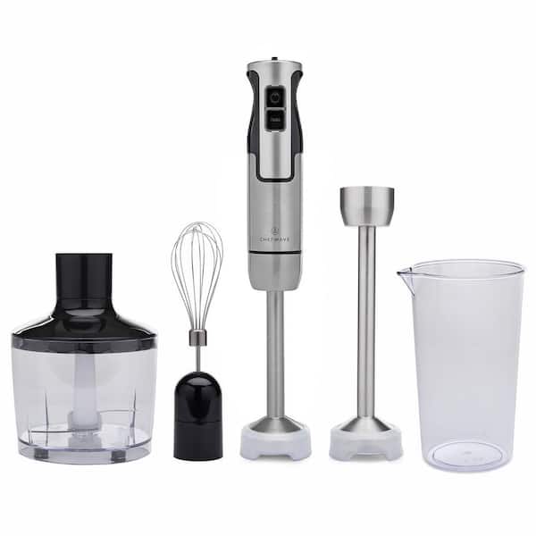CHEFWAVE 500-Watt 9-Speed Black Immersion Blender with attachments CW-HB500  - The Home Depot