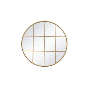 Large Round Brass Contemporary Mirror (41.75 in. H x 41.75 in. W)