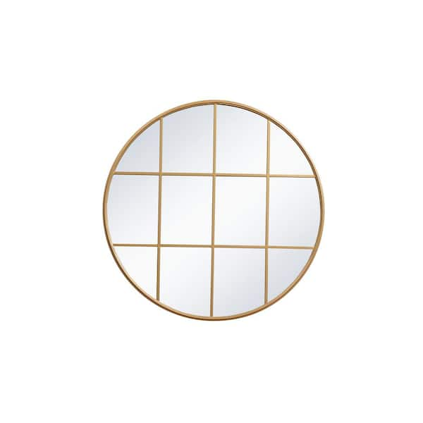 Unbranded Large Round Brass Contemporary Mirror (41.75 in. H x 41.75 in. W)